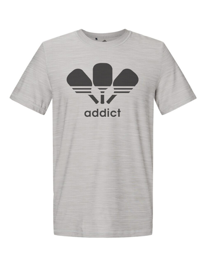 Grey Men Adidas Pickleball Addict T-Shirt from Mojo Pickleball