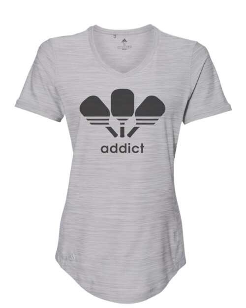 Grey Adidas Pickleball Addict T-Shirt from Mojo Pickleball